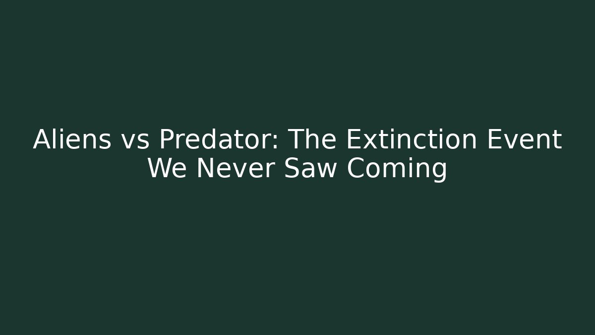 Aliens vs Predator: The Extinction Event We Never Saw Coming