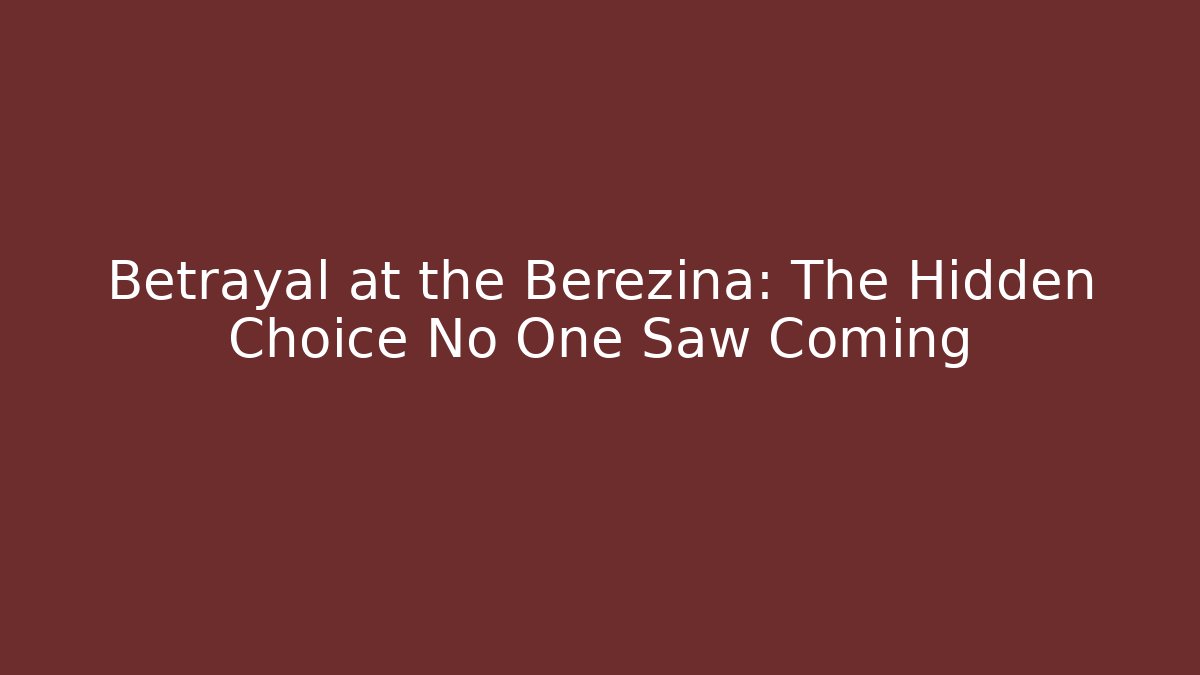 Betrayal at the Berezina: The Hidden Choice No One Saw Coming