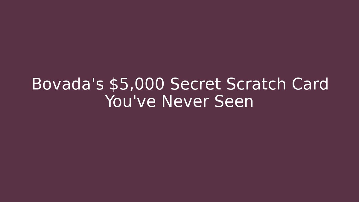 Bovada's $5,000 Secret Scratch Card You've Never Seen - Buddy Program