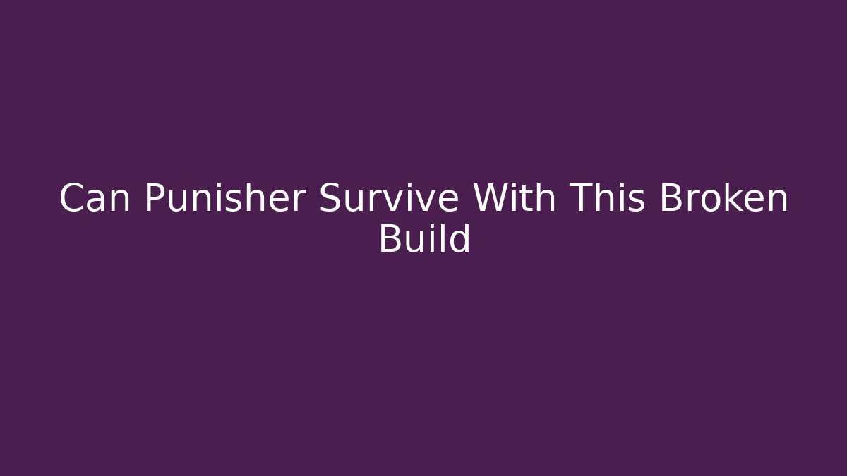 Can Punisher Survive With This Broken Build