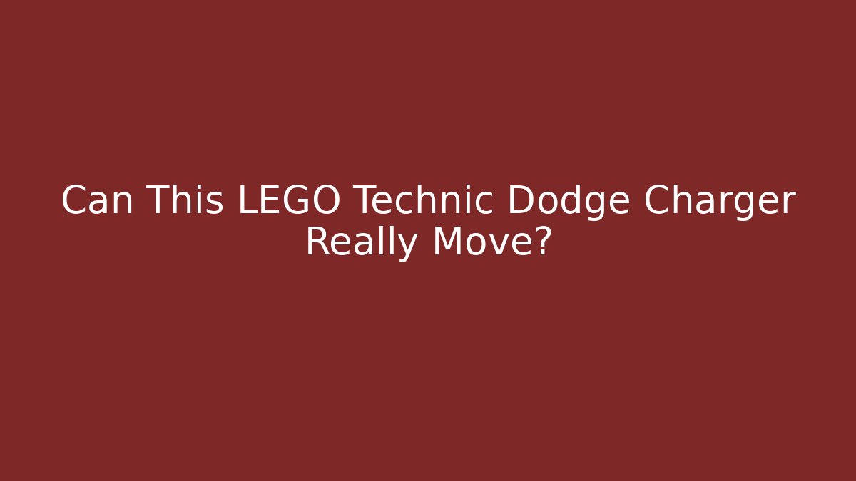 Can This LEGO Technic Dodge Charger Really Move? - Buddy Program