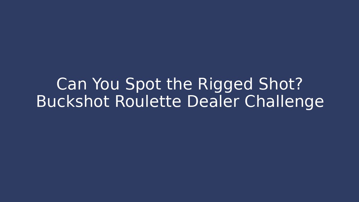Can You Spot the Rigged Shot? Buckshot Roulette Dealer Challenge