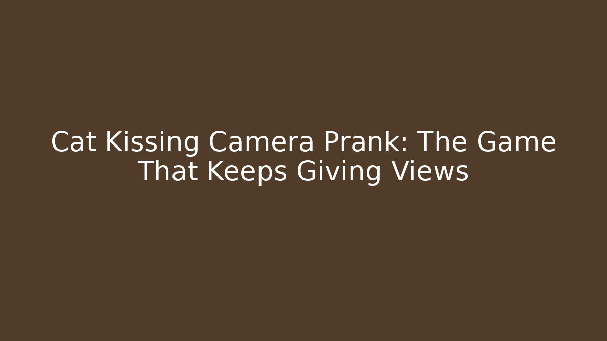 Cat Kissing Camera Prank: The Game That Keeps Giving Views