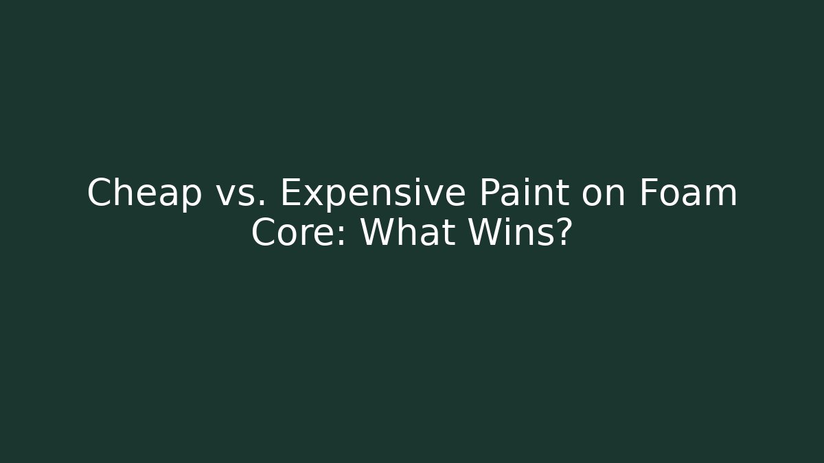 Cheap vs. Expensive Paint on Foam Core: What Wins? - Buddy Program