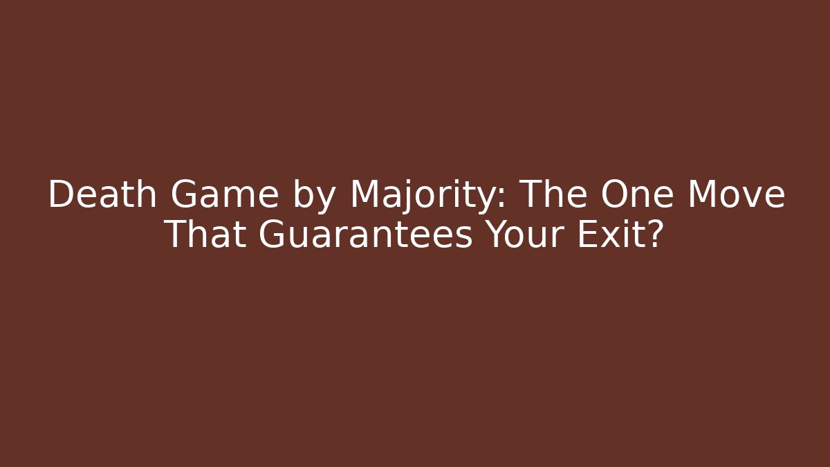 Death Game by Majority: The One Move That Guarantees Your Exit?