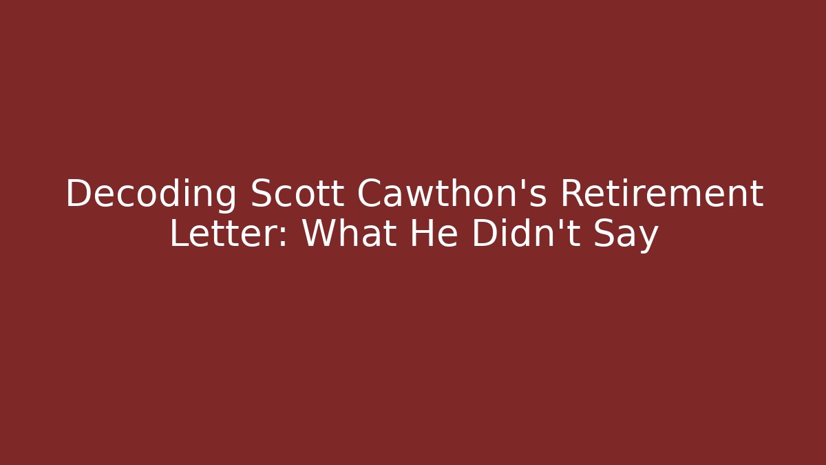Decoding Scott Cawthon's Retirement Letter: What He Didn't Say
