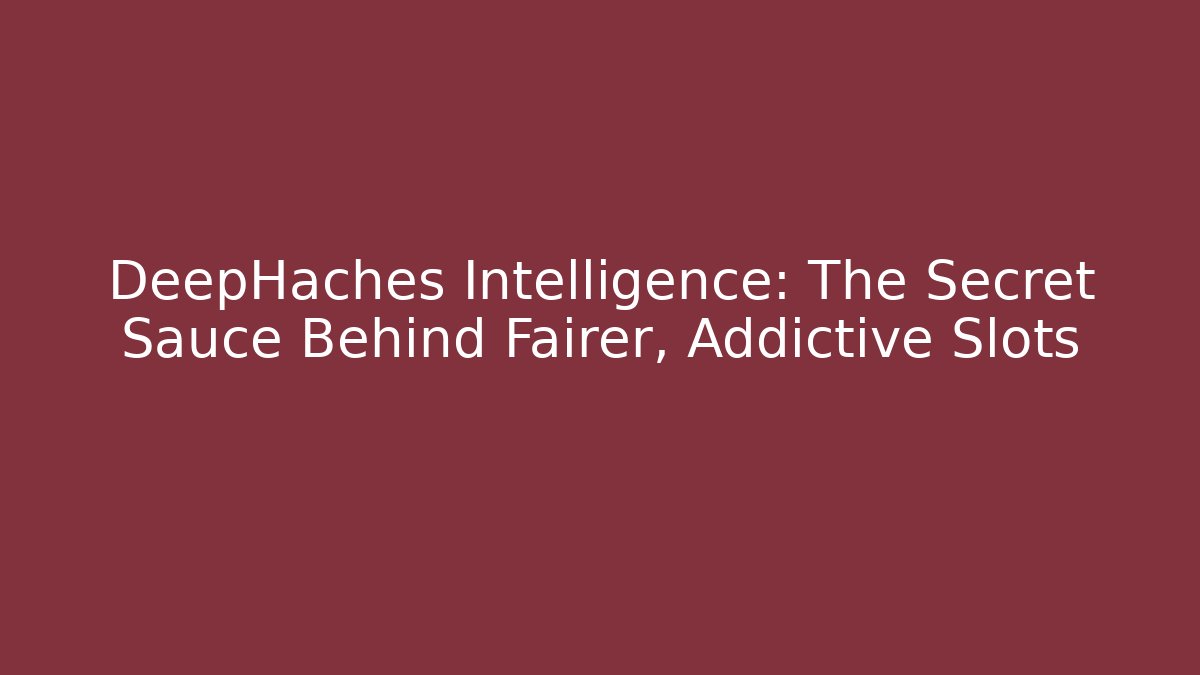 DeepHaches Intelligence: The Secret Sauce Behind Fairer, Addictive Slots