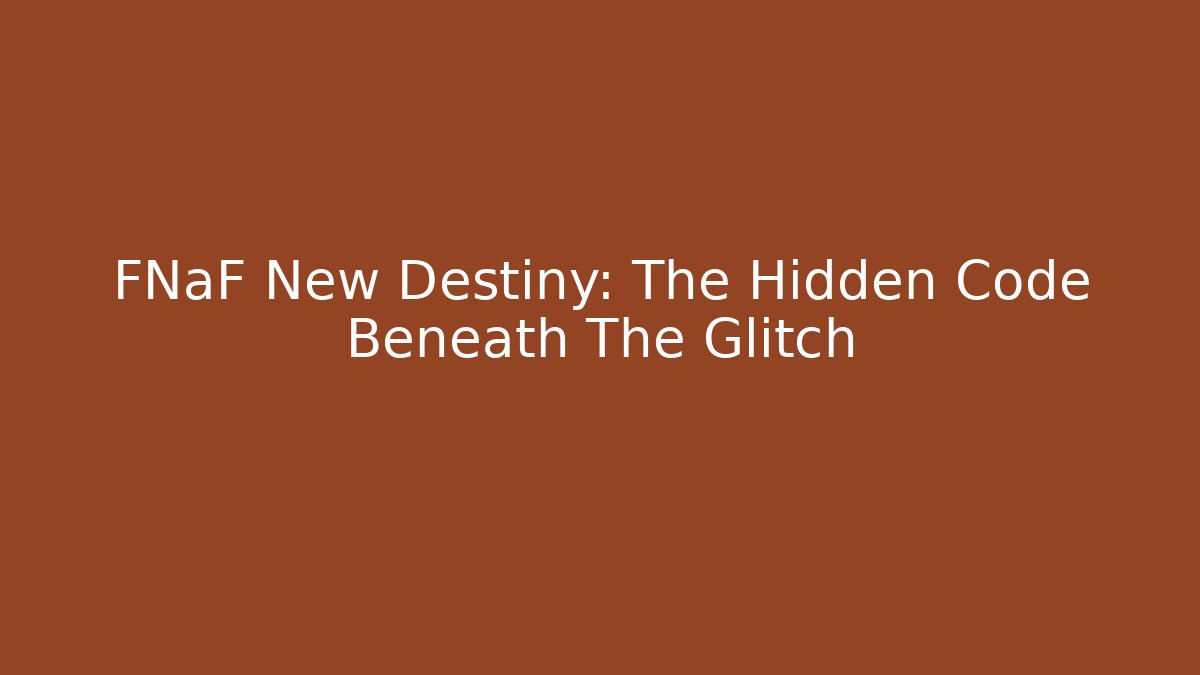 FNaF New Destiny: The Hidden Code Beneath The Glitch