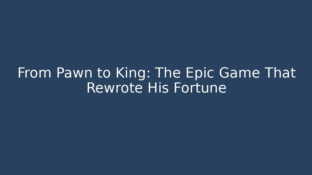 From Pawn to King: The Epic Game That Rewrote His Fortune