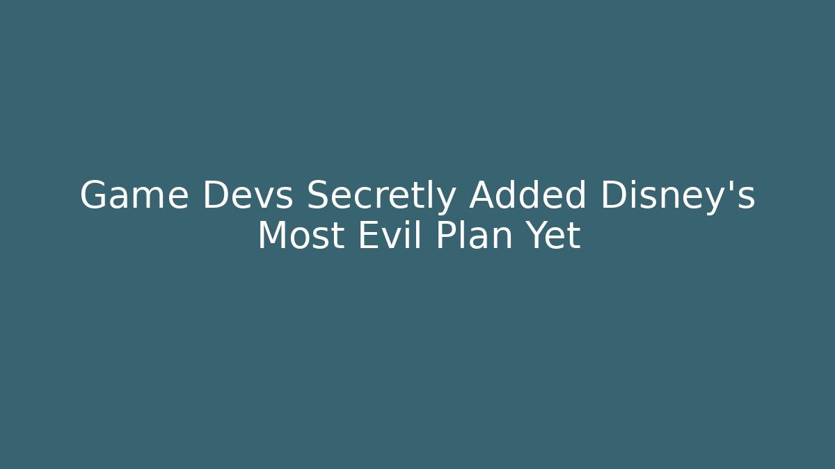 Game Devs Secretly Added Disney's Most Evil Plan Yet - Buddy Program