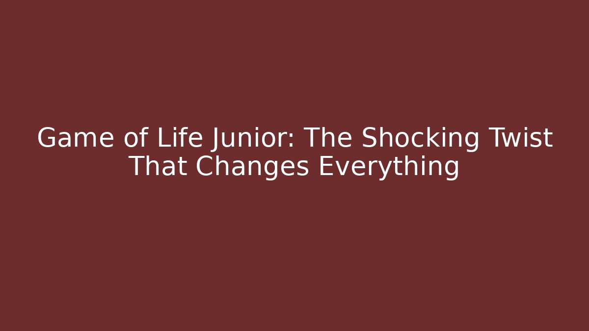 Game of Life Junior: The Shocking Twist That Changes Everything - Buddy Program