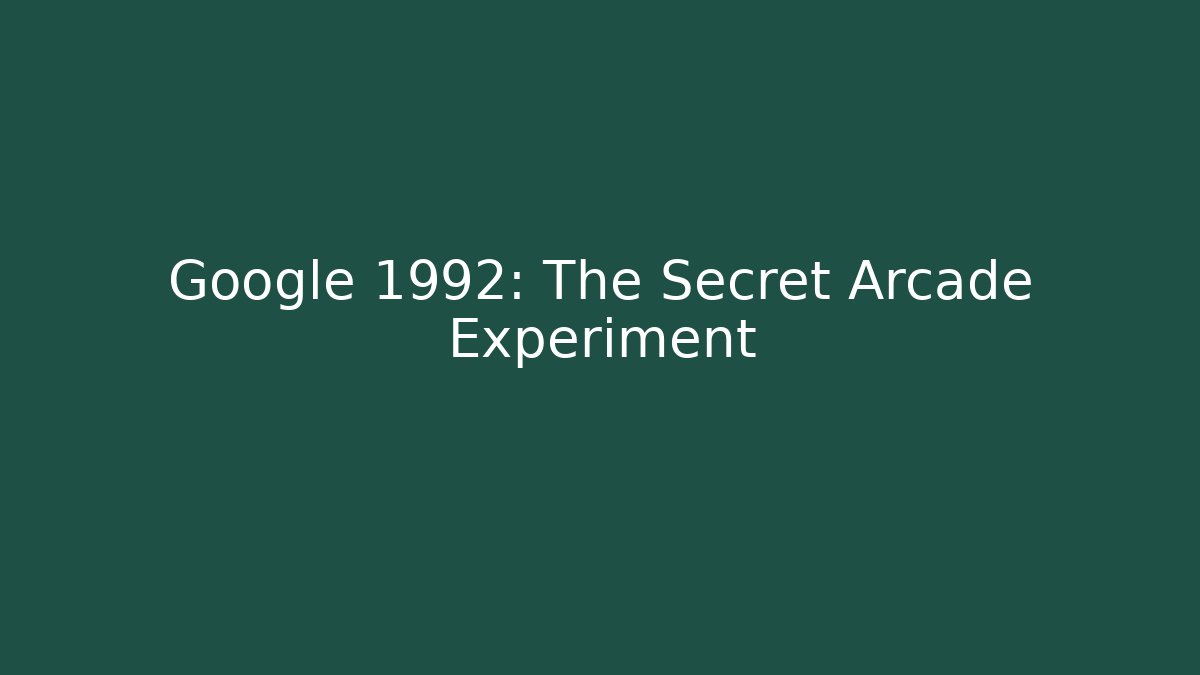 Google 1992: The Secret Arcade Experiment