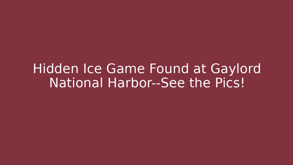 Hidden Ice Game Found at Gaylord National Harbor—See the Pics!