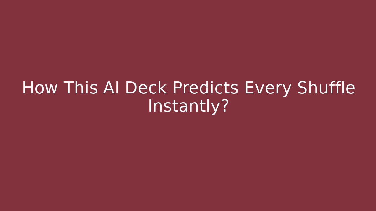 How This AI Deck Predicts Every Shuffle Instantly?