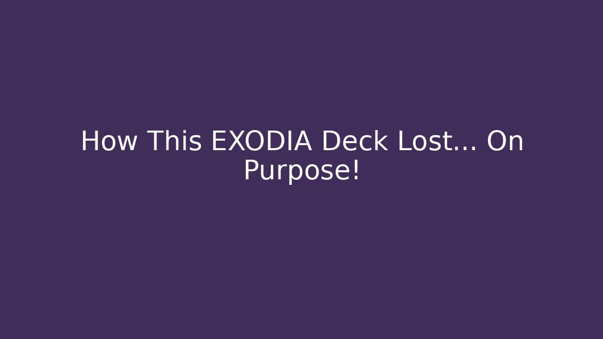 How This EXODIA Deck Lost… On Purpose! - Buddy Program