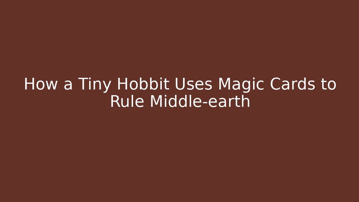 How a Tiny Hobbit Uses Magic Cards to Rule Middle-earth - Buddy Program