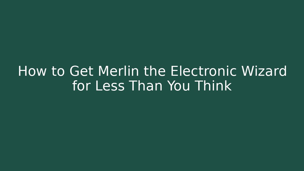 How to Get Merlin the Electronic Wizard for Less Than You Think - Buddy Program