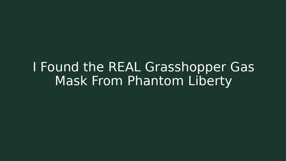 I Found the REAL Grasshopper Gas Mask From Phantom Liberty