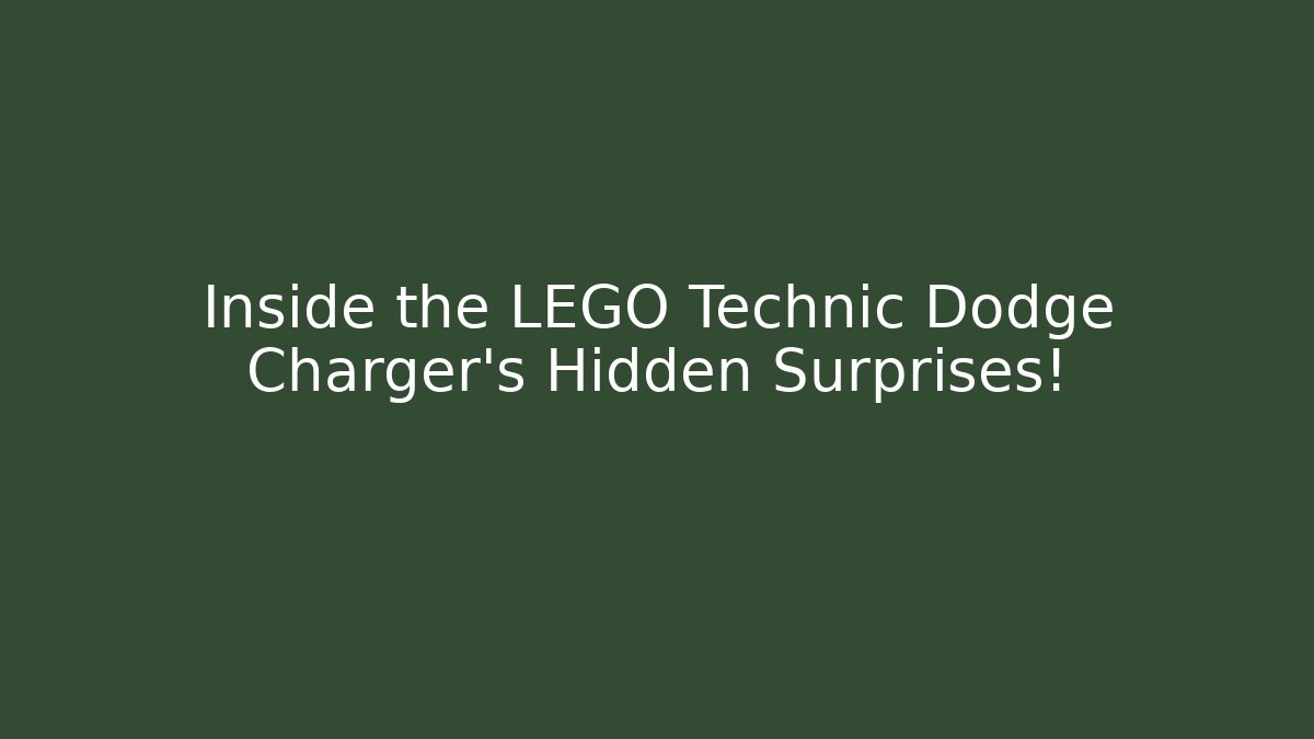 Inside the LEGO Technic Dodge Charger's Hidden Surprises!