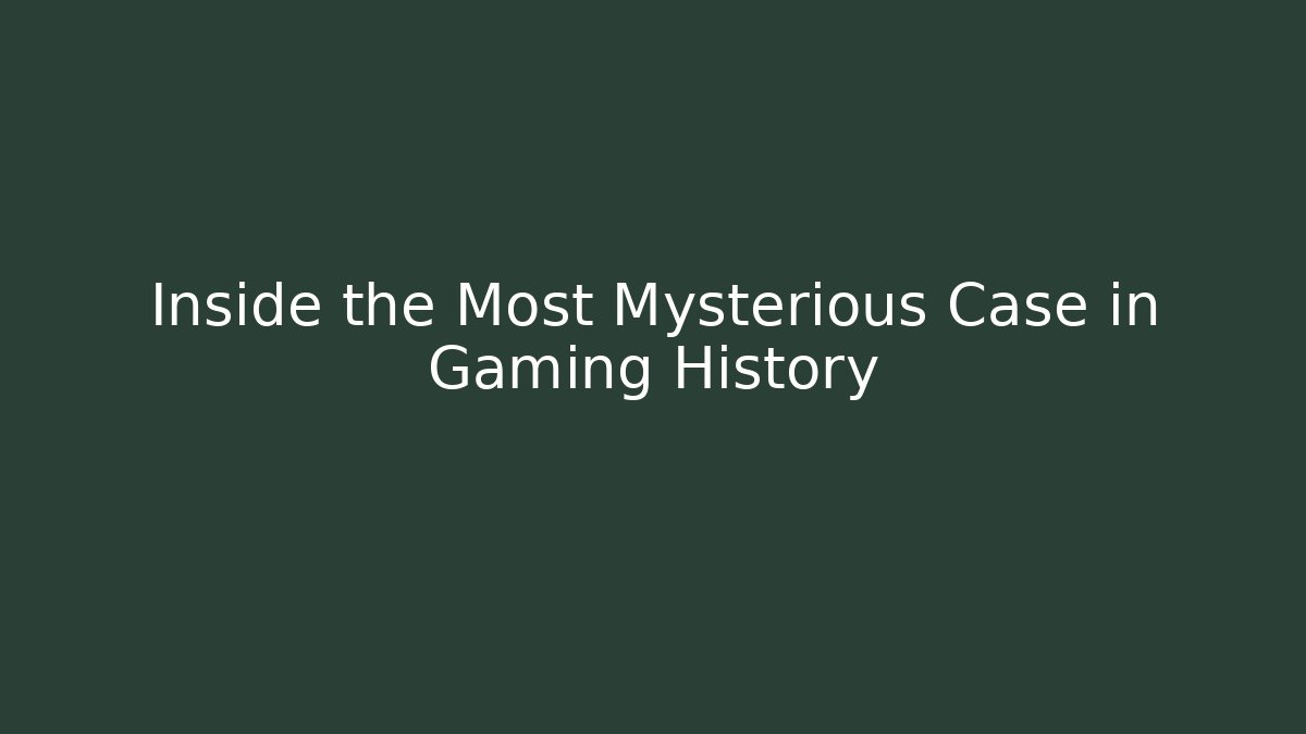 Inside the Most Mysterious Case in Gaming History - Buddy Program
