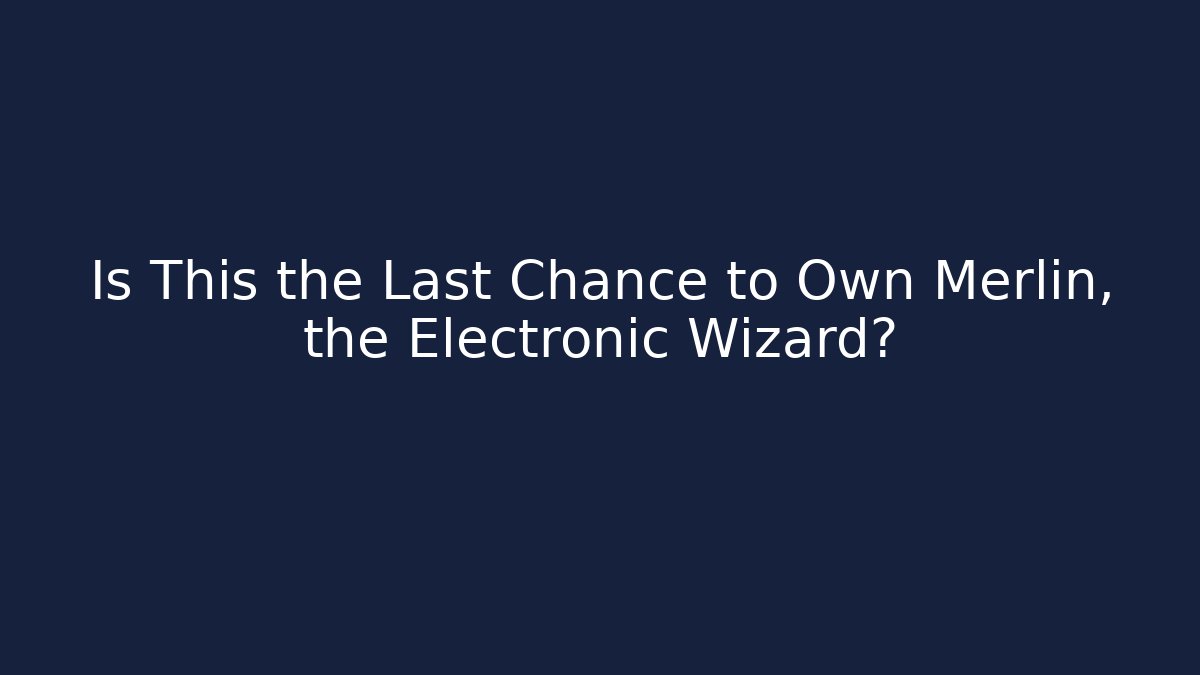 Is This the Last Chance to Own Merlin, the Electronic Wizard?