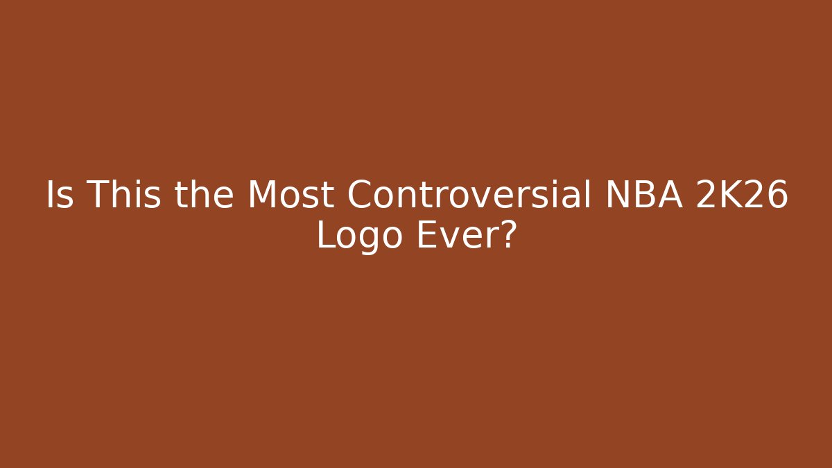 Is This the Most Controversial NBA 2K26 Logo Ever?