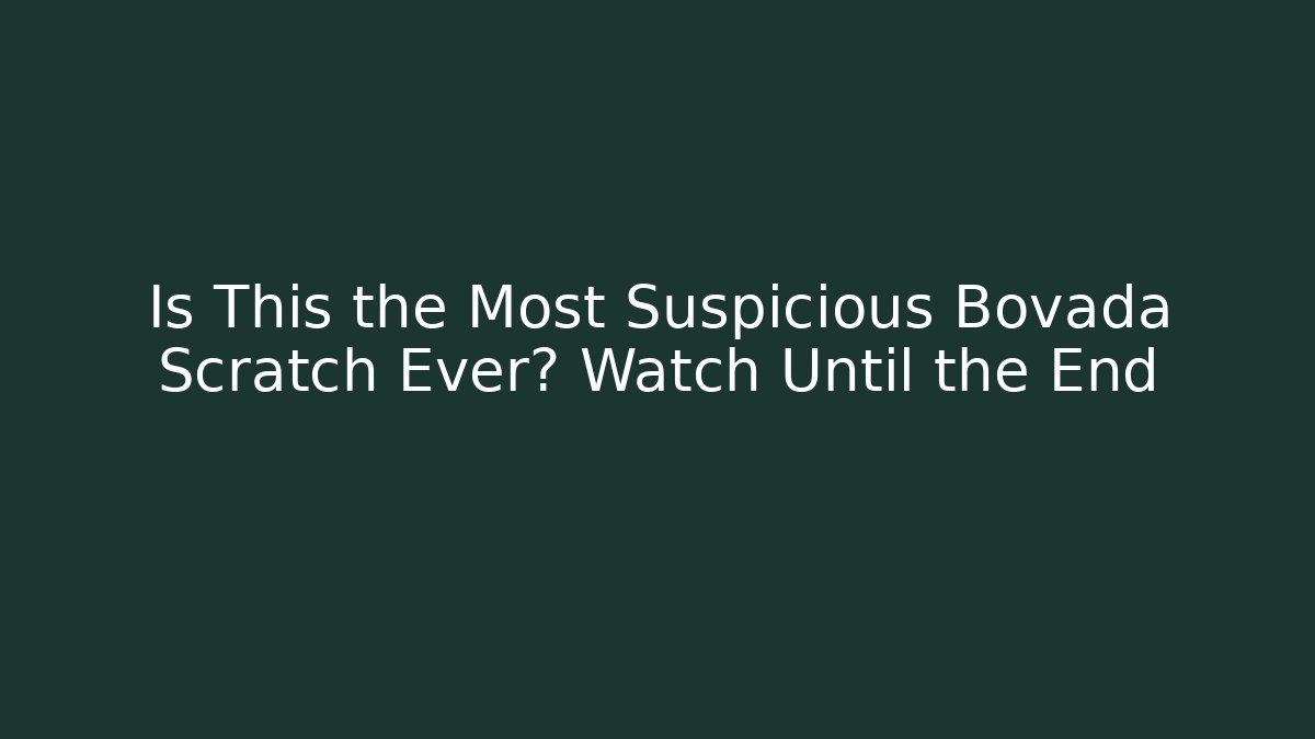 Is This the Most Suspicious Bovada Scratch Ever? Watch Until the End