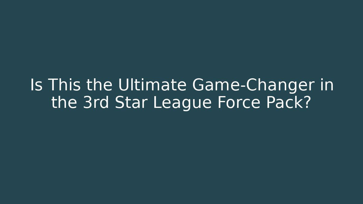 Is This the Ultimate Game-Changer in the 3rd Star League Force Pack?