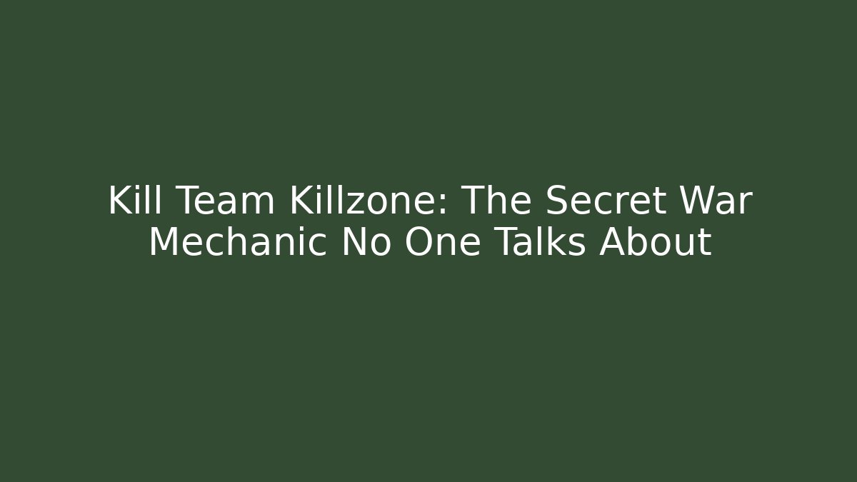 Kill Team Killzone: The Secret War Mechanic No One Talks About - Buddy Program