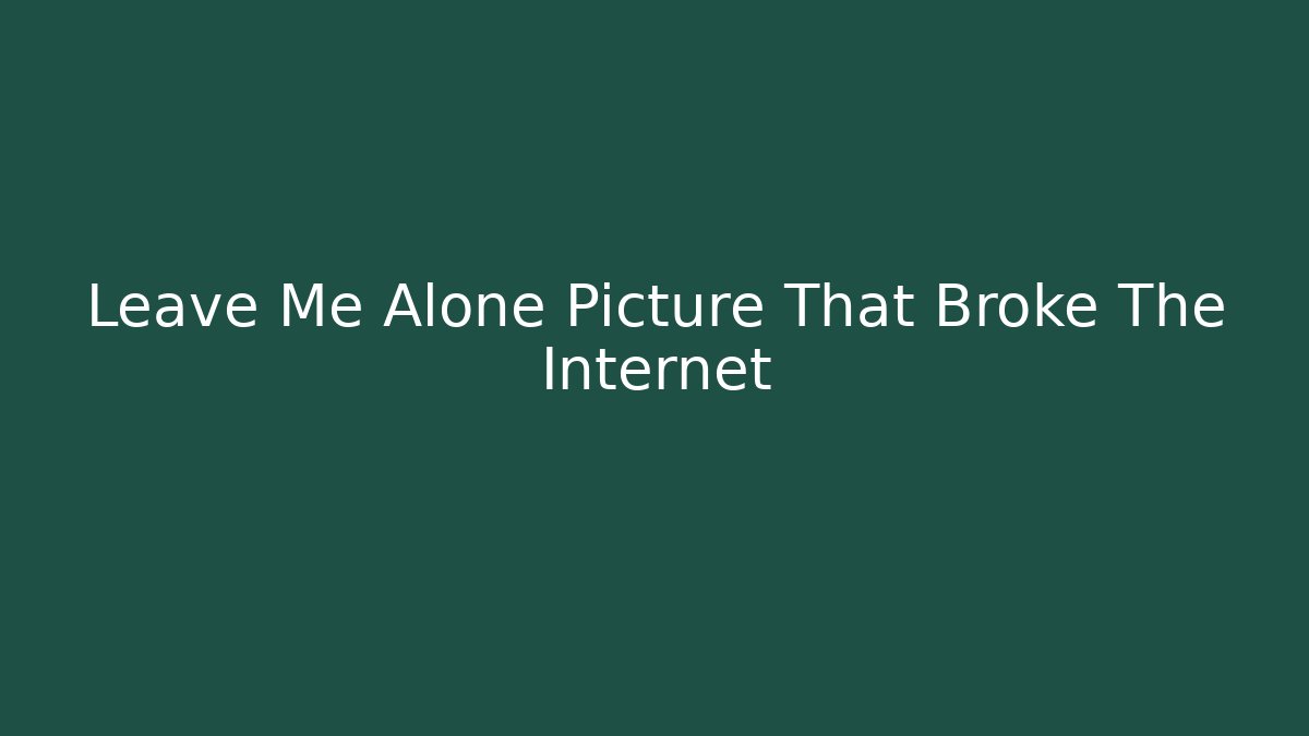 Leave Me Alone Picture That Broke The Internet