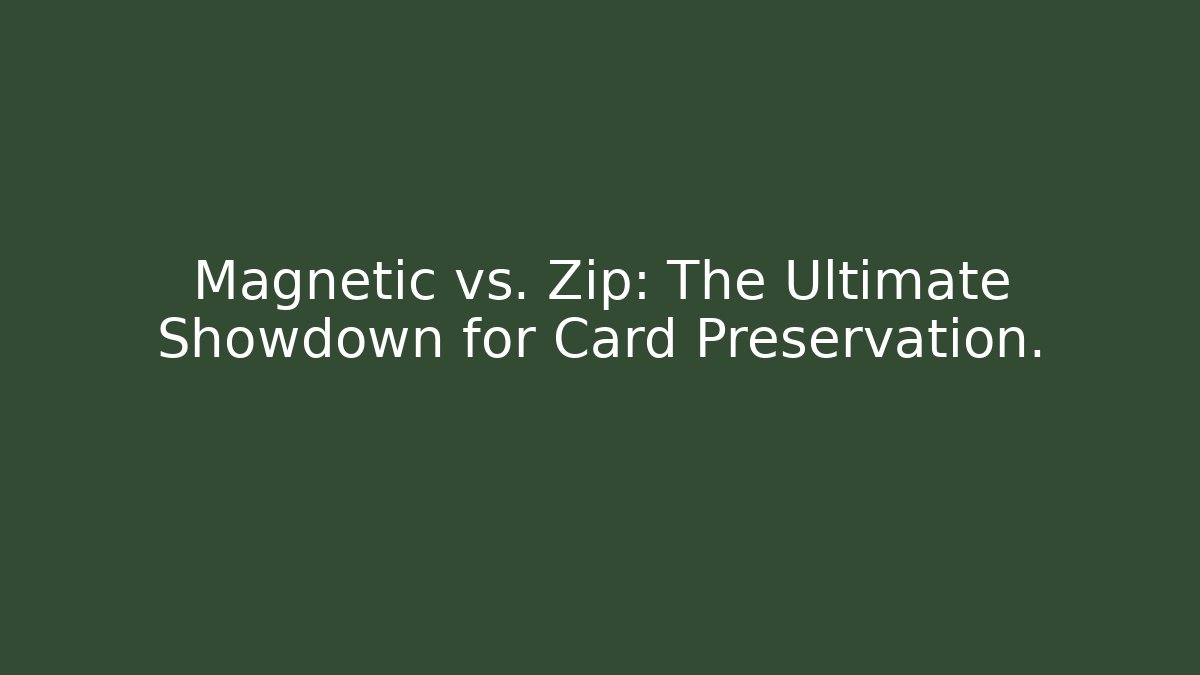 Magnetic vs. Zip: The Ultimate Showdown for Card Preservation.
