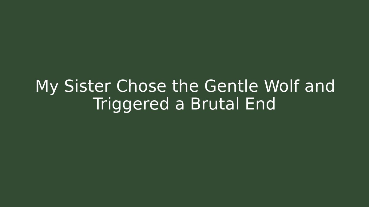 My Sister Chose the Gentle Wolf and Triggered a Brutal End