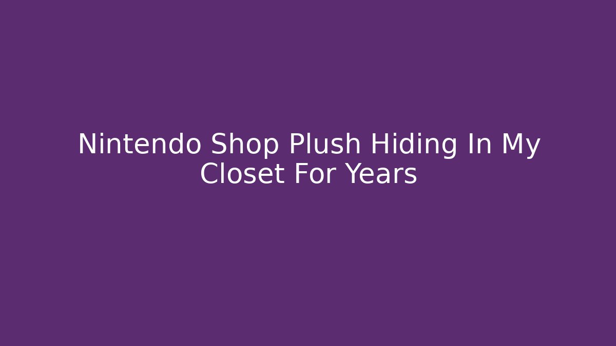 Nintendo Shop Plush Hiding In My Closet For Years