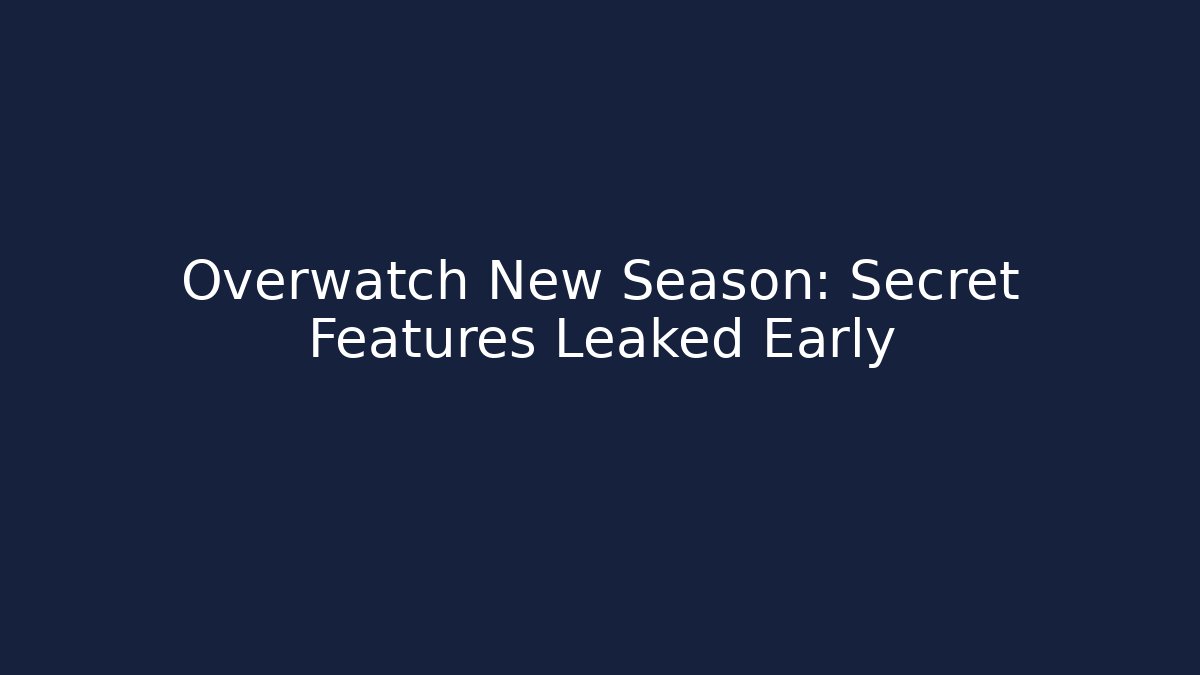Overwatch New Season: Secret Features Leaked Early - Buddy Program