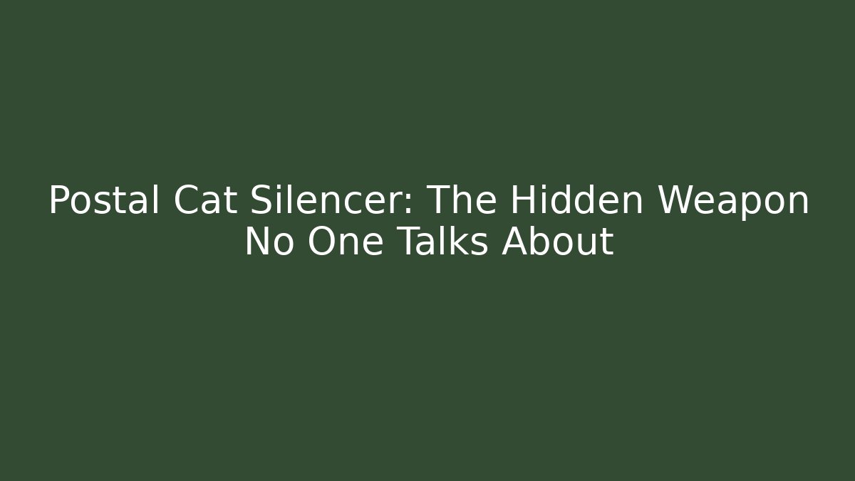 Postal Cat Silencer: The Hidden Weapon No One Talks About