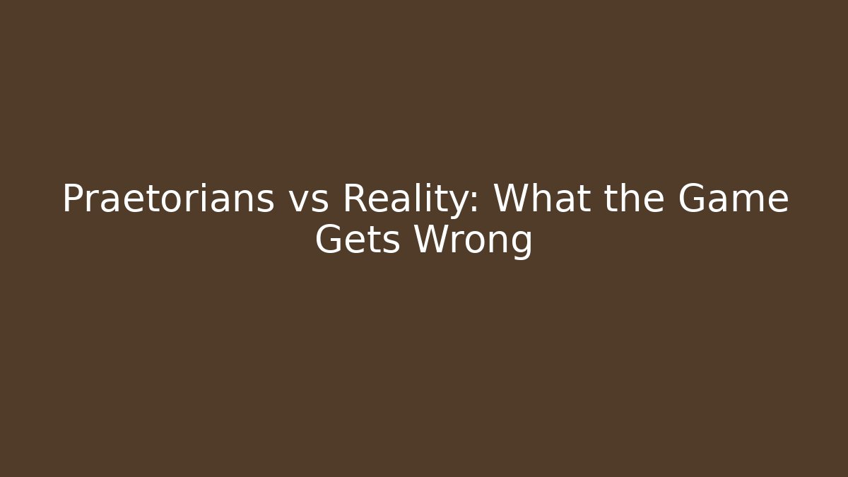 Praetorians vs Reality: What the Game Gets Wrong