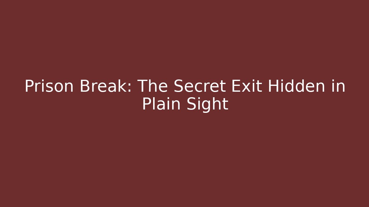 Prison Break: The Secret Exit Hidden in Plain Sight