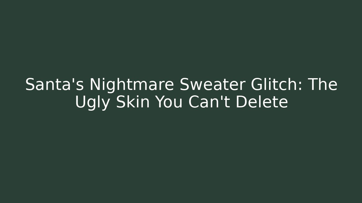 Santa's Nightmare Sweater Glitch: The Ugly Skin You Can't Delete