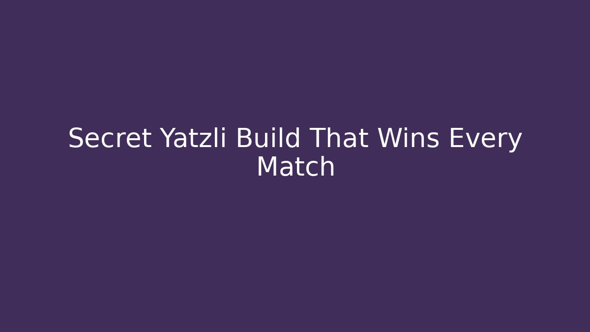 Secret Yatzli Build That Wins Every Match - Buddy Program