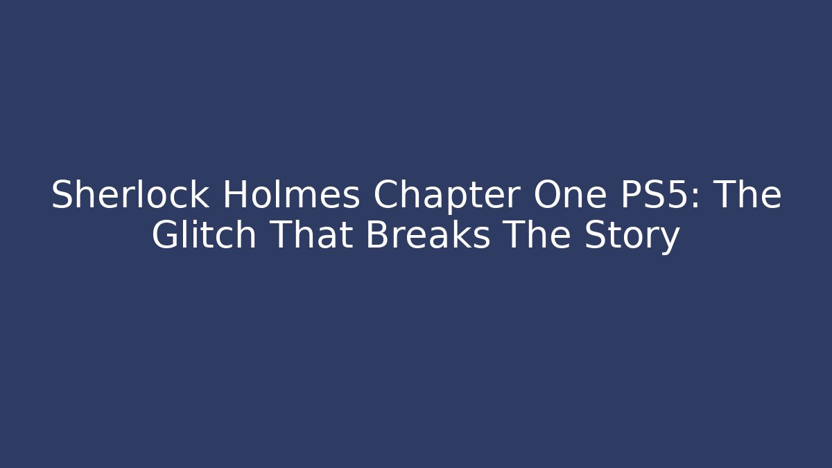 Sherlock Holmes Chapter One PS5: The Glitch That Breaks The Story