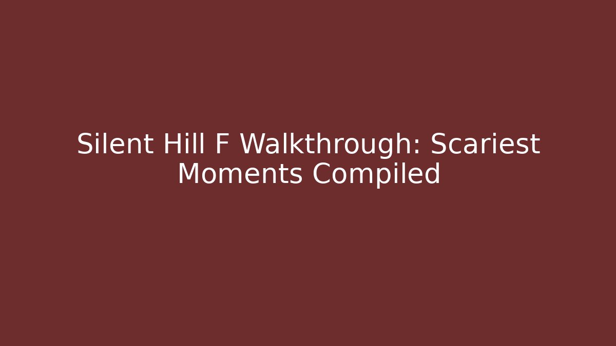 Silent Hill F Walkthrough: Scariest Moments Compiled