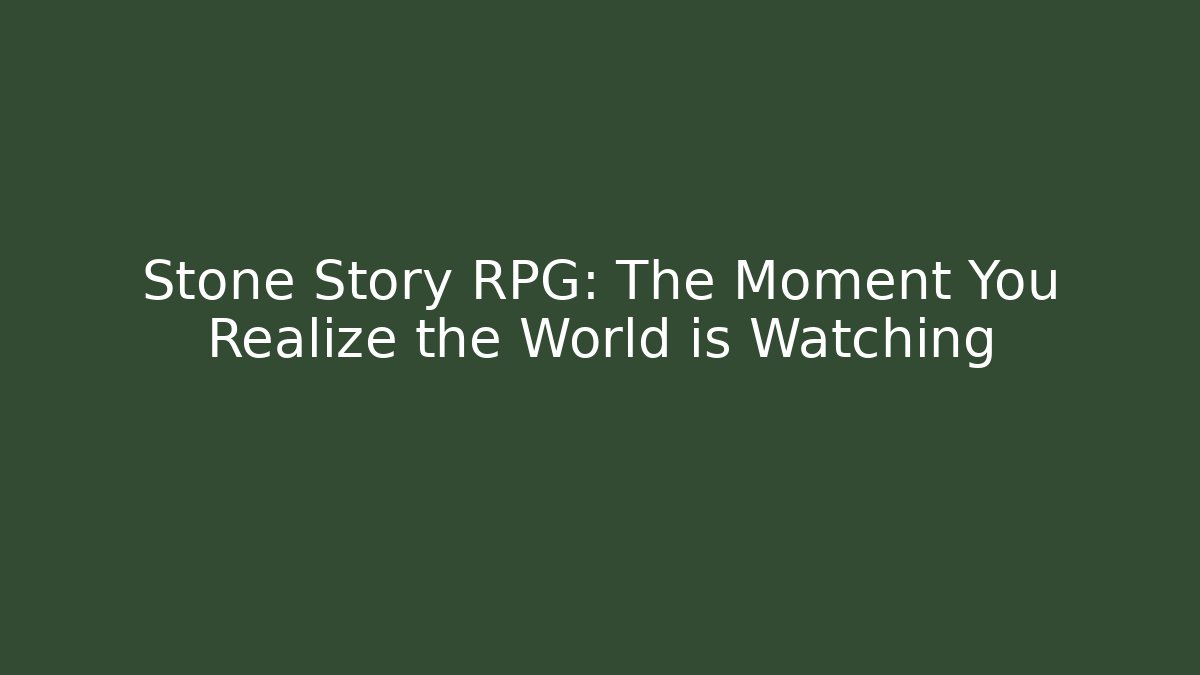 Stone Story RPG: The Moment You Realize the World is Watching