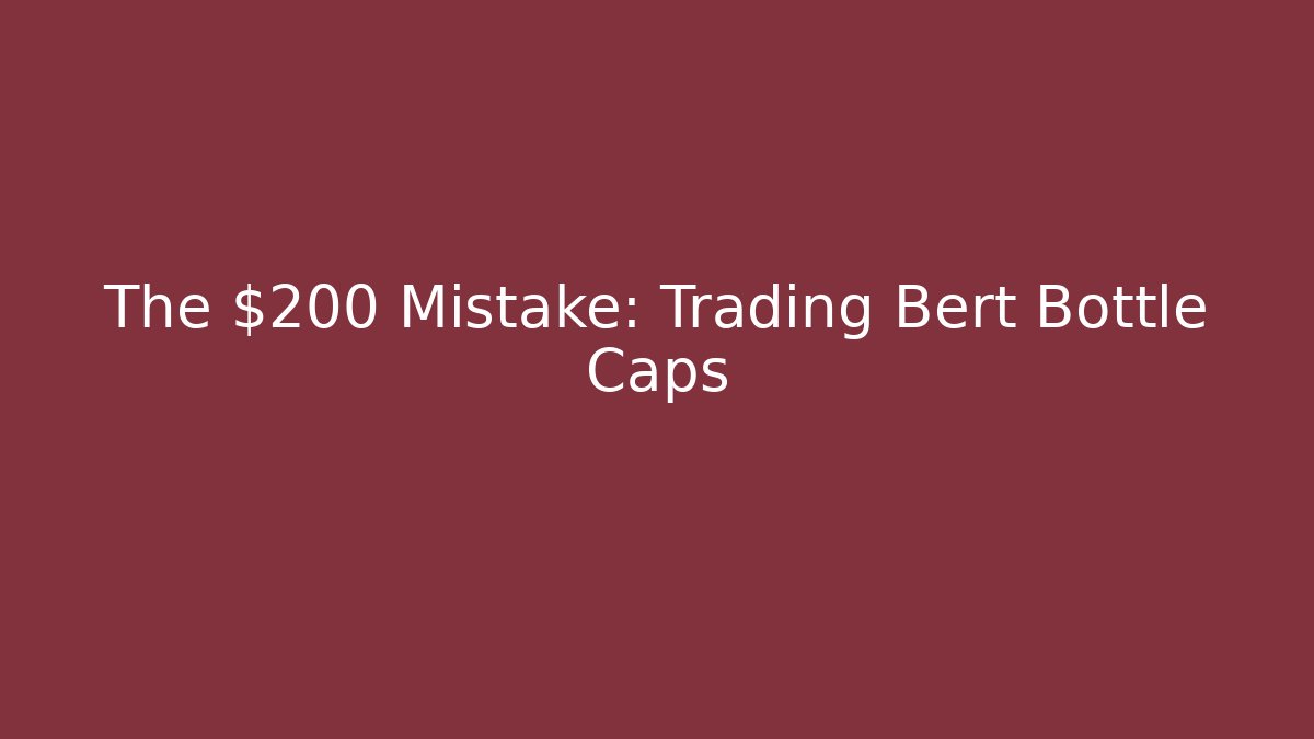 The $200 Mistake: Trading Bert Bottle Caps