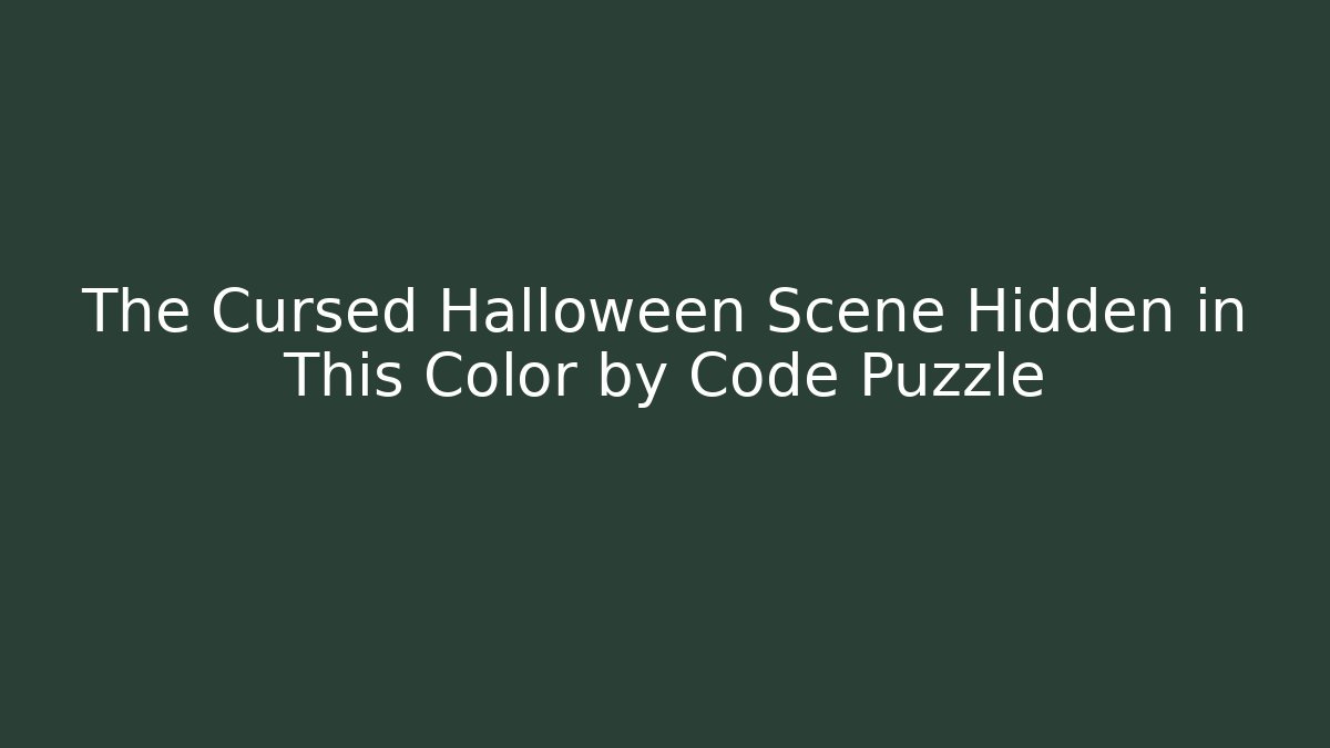 The Cursed Halloween Scene Hidden in This Color by Code Puzzle