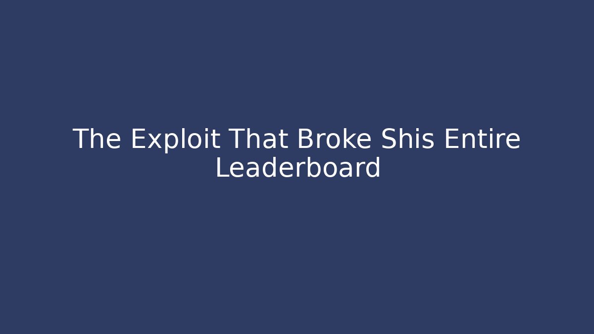 The Exploit That Broke Shis Entire Leaderboard
