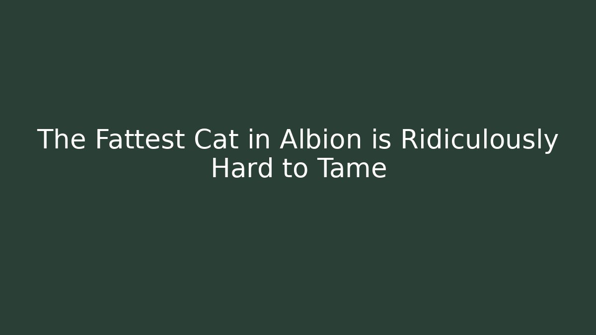 The Fattest Cat in Albion is Ridiculously Hard to Tame