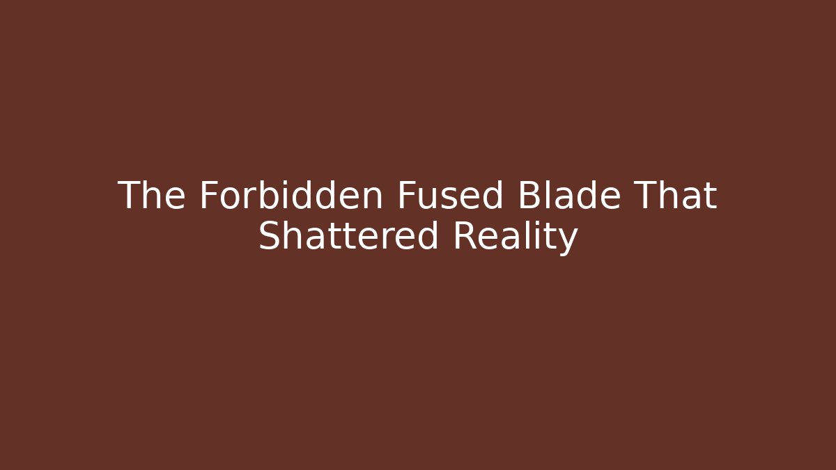 The Forbidden Fused Blade That Shattered Reality