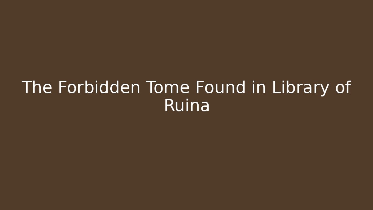 The Forbidden Tome Found in Library of Ruina