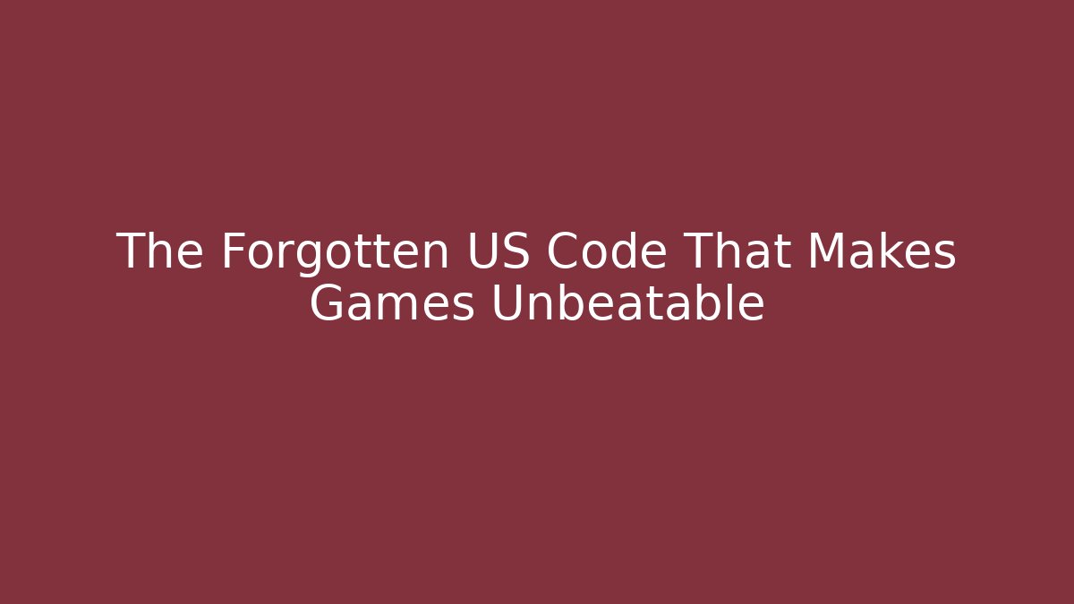 The Forgotten US Code That Makes Games Unbeatable - Buddy Program