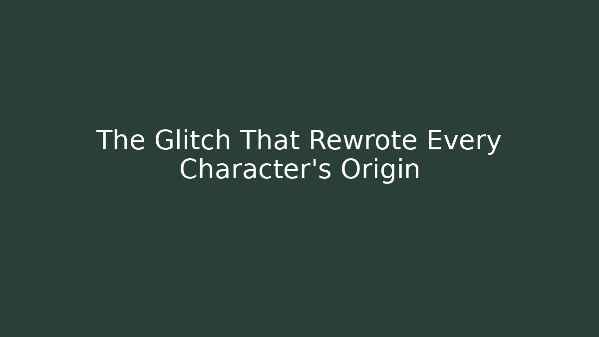 The Glitch That Rewrote Every Character's Origin